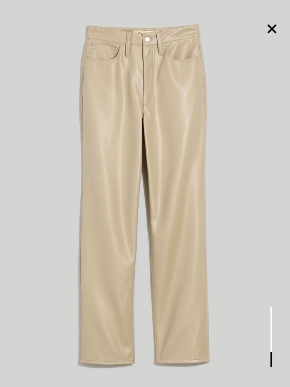 Madewell The Perfect Vintage Straight Jean: Faux Leather Edition NWOT